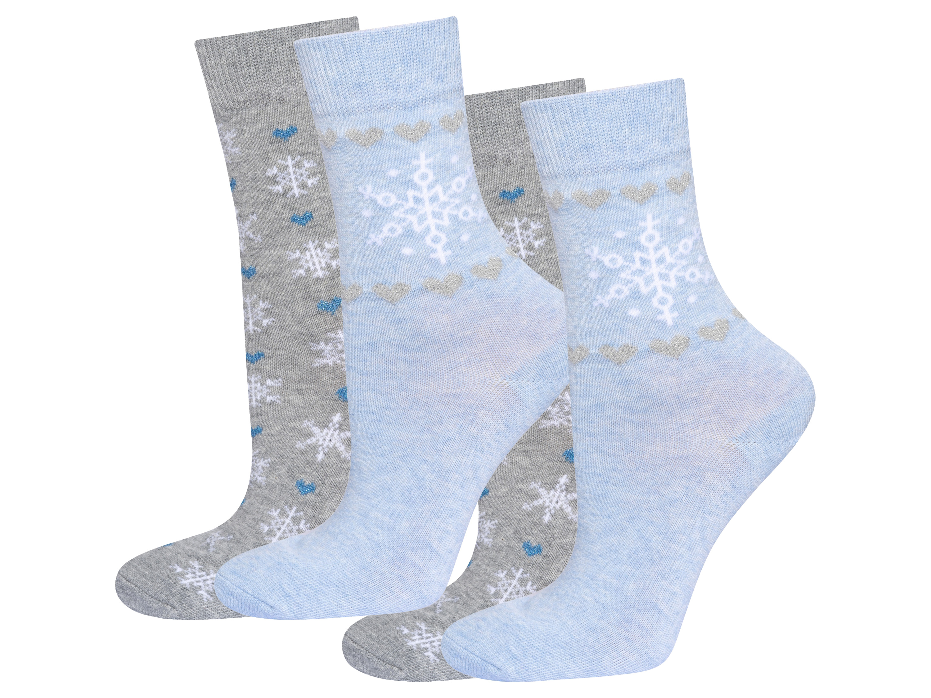 Soxo 2 paar kerstsokken in cadeauverpakking (36-40, Blauw)