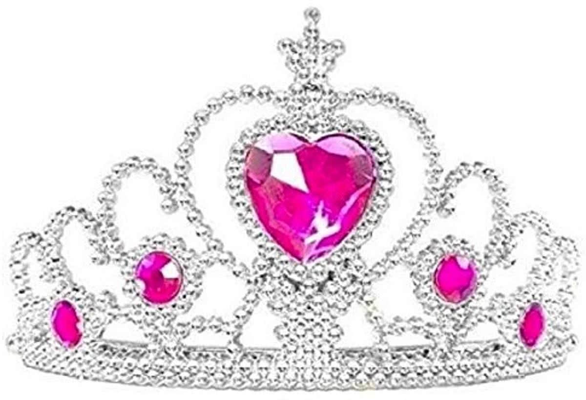 Anna kroon roze steen / tiara bij Anna of Elsa  Prinsessen jurk