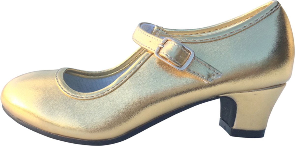 Elsa & Anna schoenen goud - Spaanse Prinsessen schoenen - maat 25 (binnenmaat 16,5 cm) bij verkleed jurk