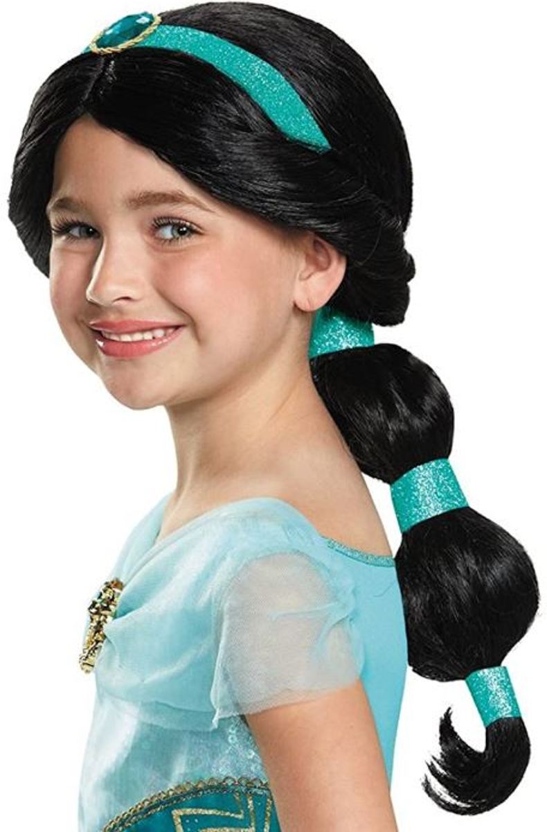 Jasmine pruik Aladdin jurk Arabische prinsessen kostuum verkleedkleding