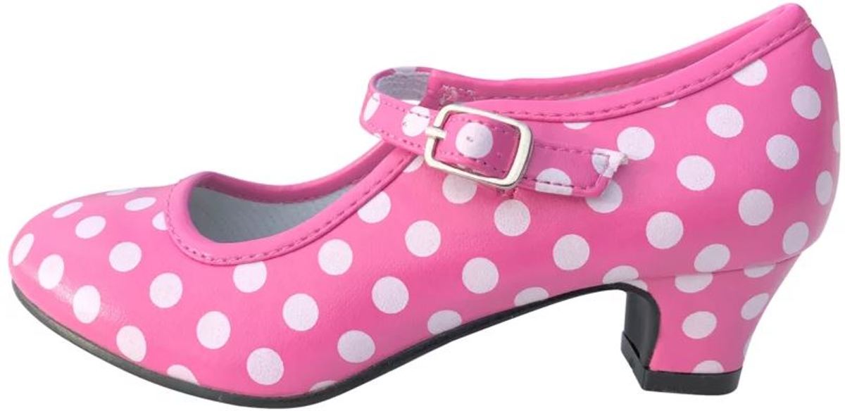 Spaanse schoenen roze wit maat 26 (binnenmaat 17 cm) bij jurk