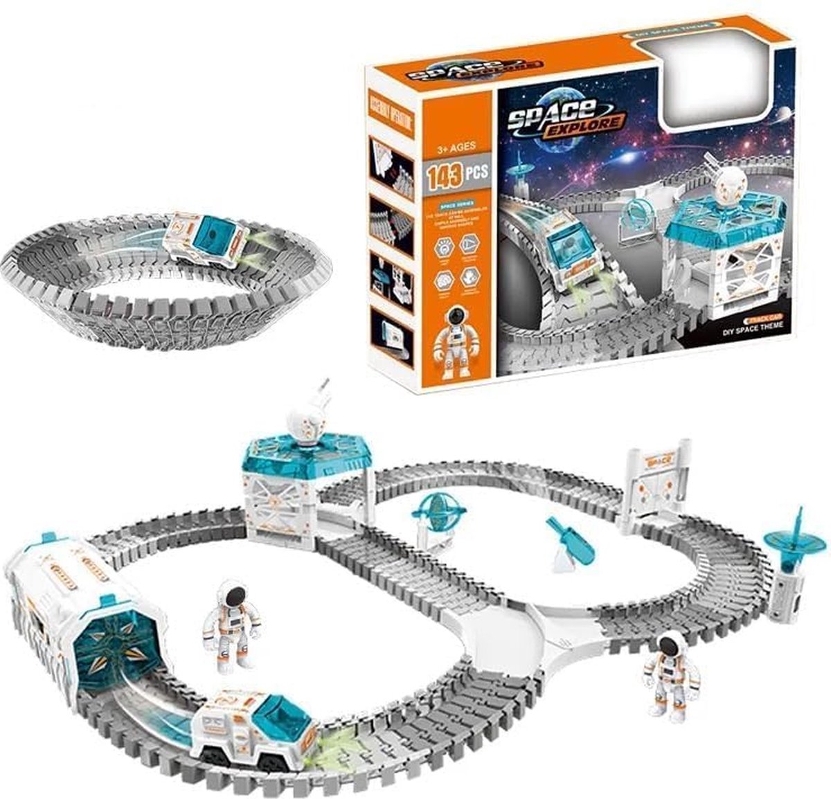 Space   Bouwpakket - Bestuurbare RC Auto 143 onderdelen - Bouw en Race in je Eigen Ruimte Avontuur -   bouwset - Kinderspeelgoed 3 jaar 4 jaar - Speelgoed Cadeau - Speelgoed Bouwset