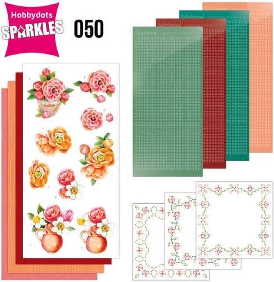   Set 50 -  Jeanines Art - Orange Flowers Stickers en DODO