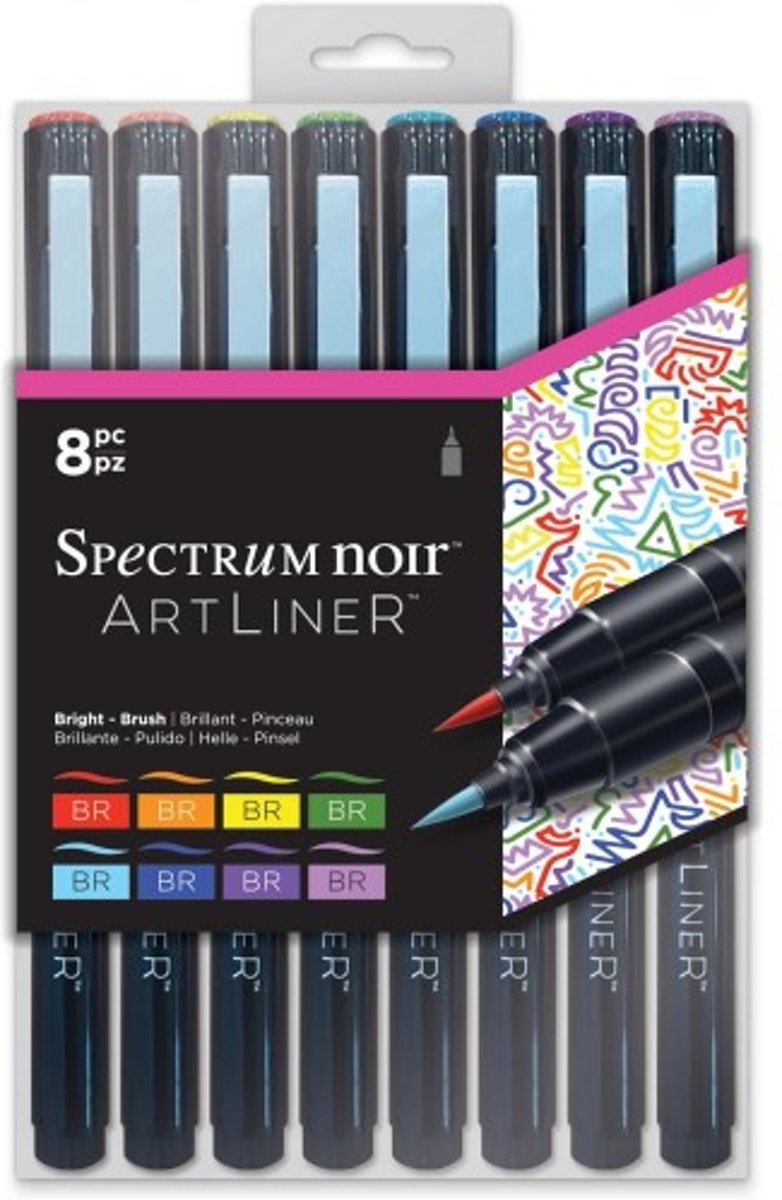 Spectrum Noir Artliner 8pk - Brush - Bright