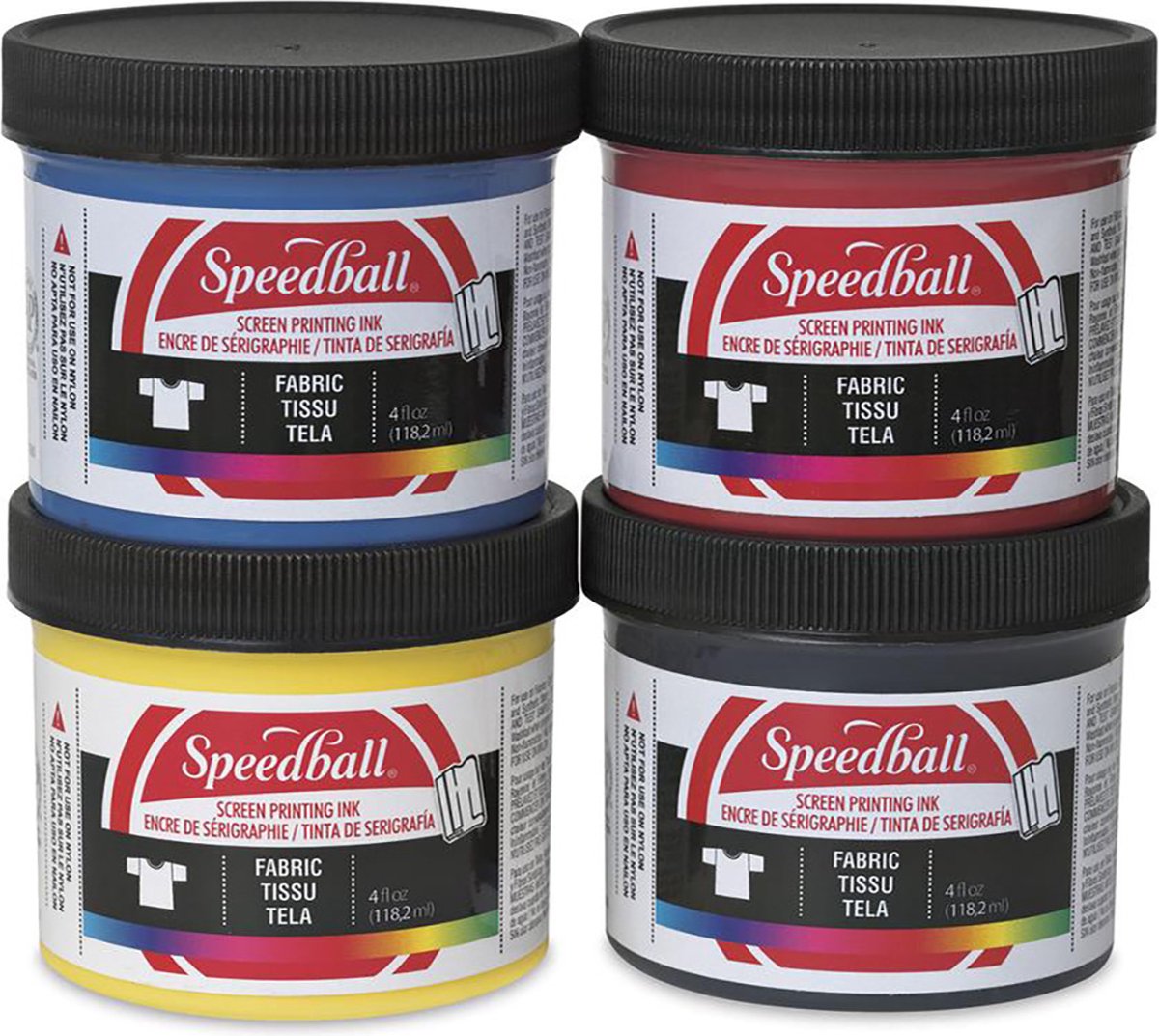 Speedball - Fabric Screen Printing - Zeefdruk inkt - set van 4 kleuren