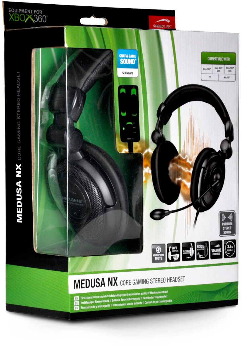 Speedlink Medusa NX Core Gaming Headset Zwart Xbox 360 + PC