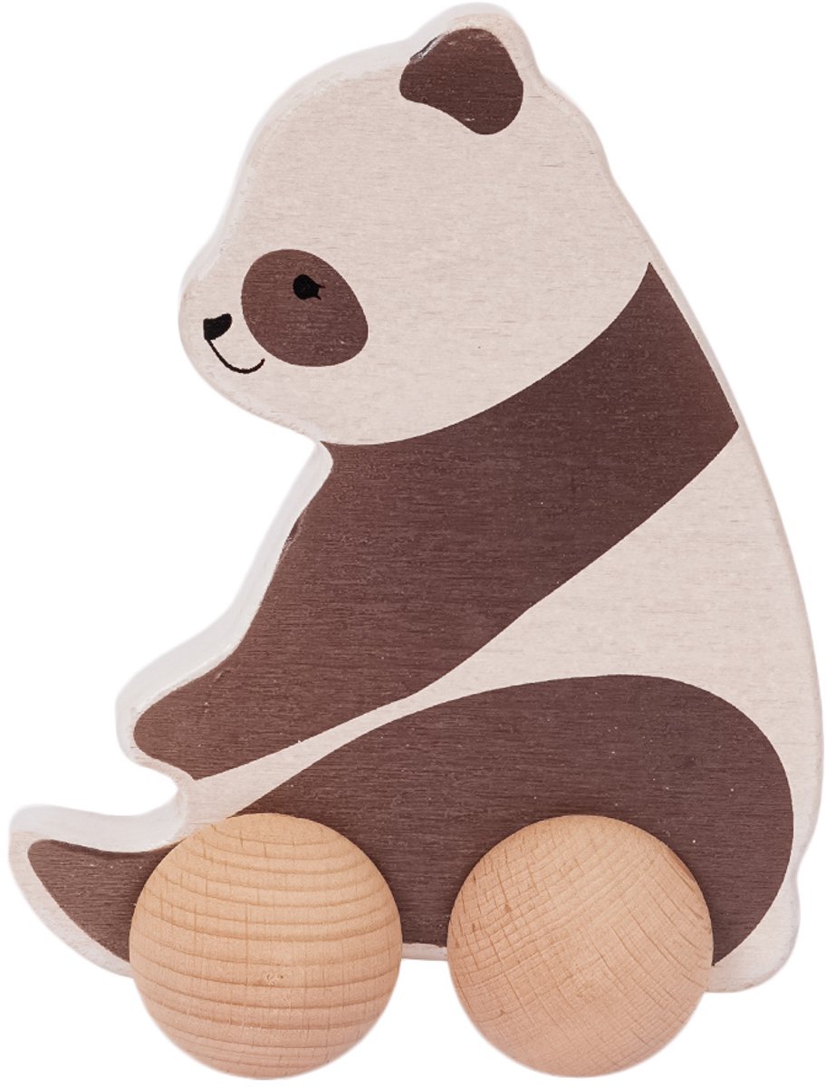 Speelgoedtopdeals - Houten Panda op wielen Speelgoed