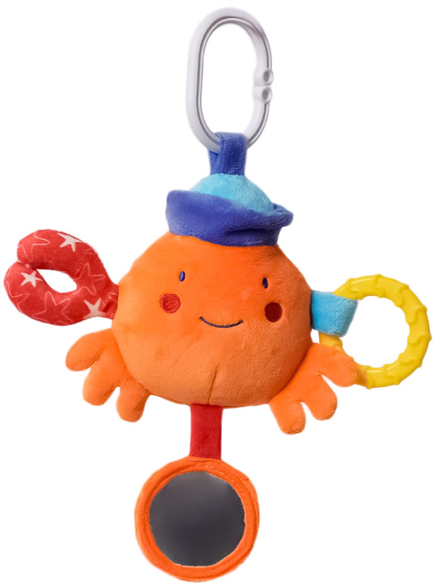 Speelgoedtopdeals - Kasper Krab Buggyspeeltje met spiegel - 20 cm