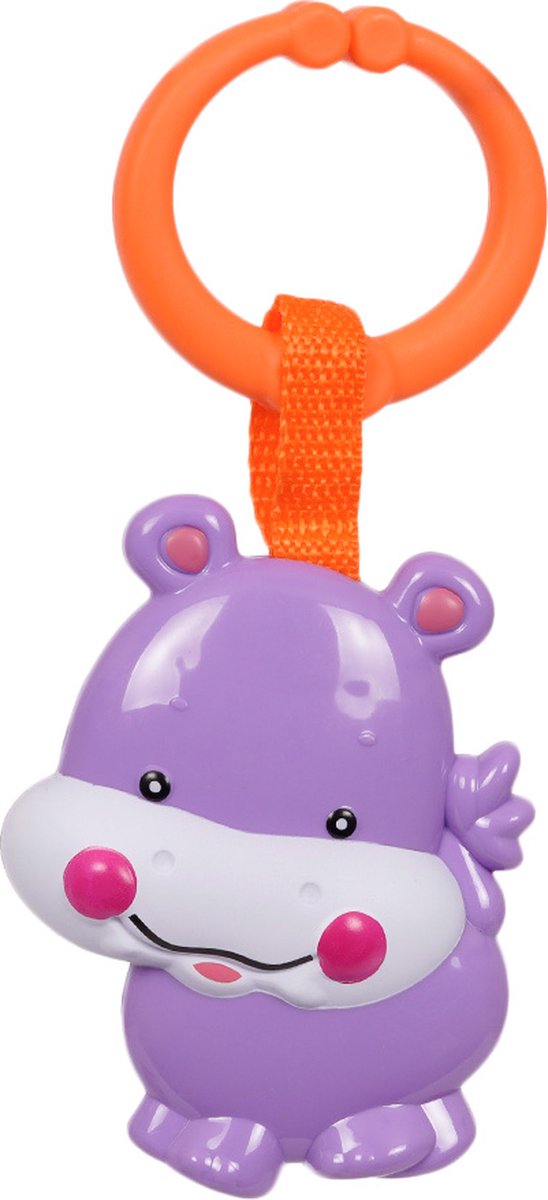 Speelgoedtopdeals - Rammelaar Hangspeeltje Buggyspeeltje - Nijlpaard paars lila