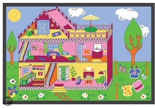 Speeltapijt Poppenhuis 95x200cm