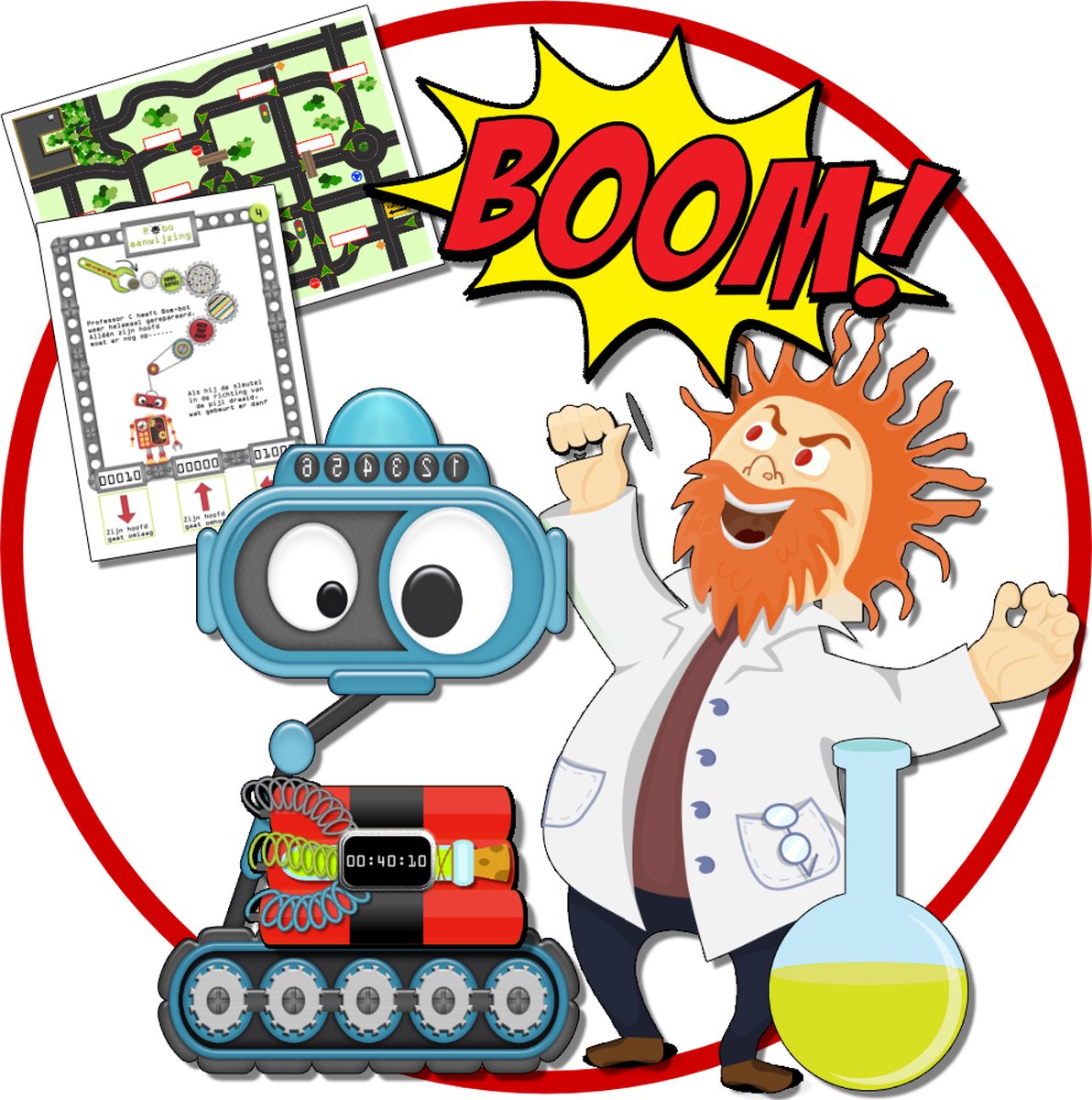 Escape room + speurtocht voor kinderen – Het gevaarlijke Robovirus - kinderfeestje - 7 t/m 10 jaar - compleet draaiboek - print zelf uit – snel in huis!