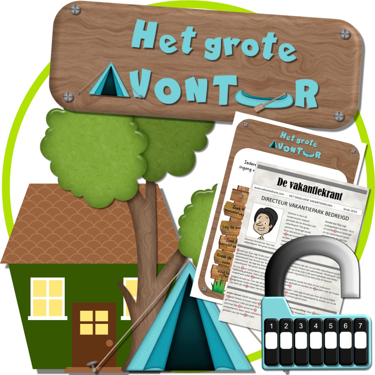 Escape room voor kinderen – Het grote avontuur - kinderfeestje - 7 t/m 9 jaar - compleet draaiboek - print zelf uit – snel in huis!