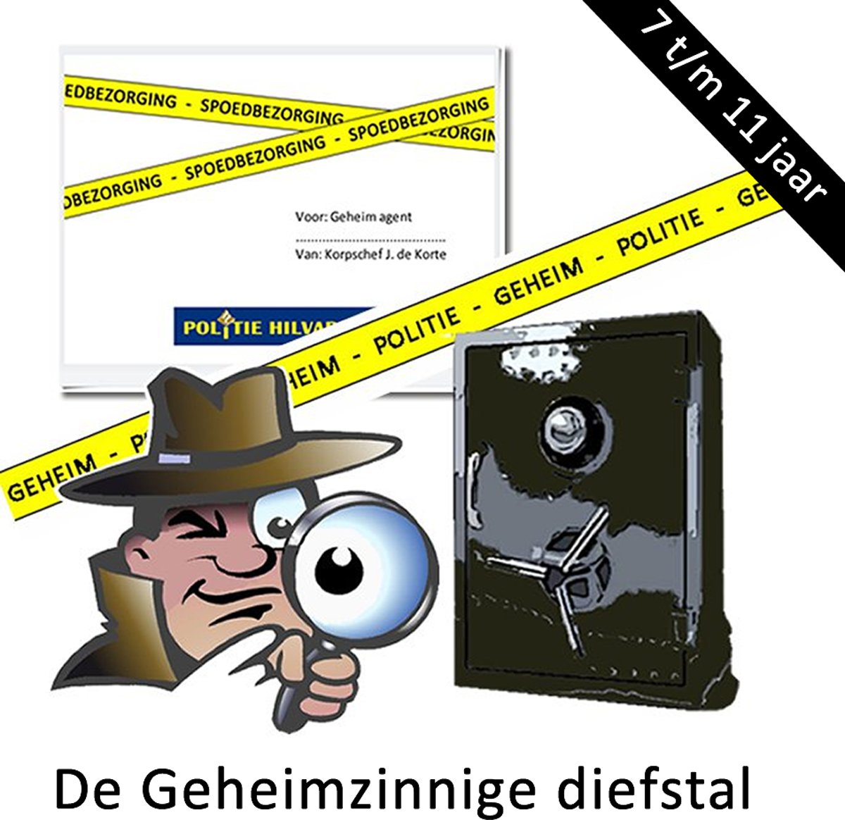 Speurtocht - De geheimzinnige diefstal - actiespel - 7 t/m 11 jaar - kinderfeestje - speurtochtpakket - speurpakket