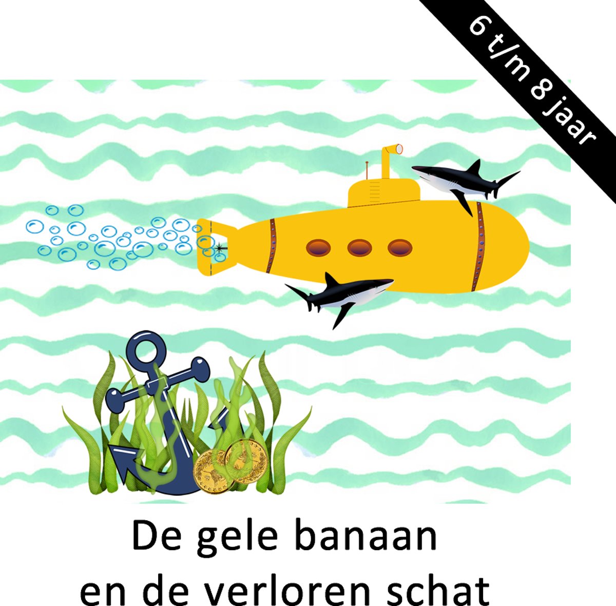 Speurtocht - De gele banaan en de verloren schat - actiespel - 6 t/m 8 jaar - kinderfeestje - speurtochtpakket - speurpakket