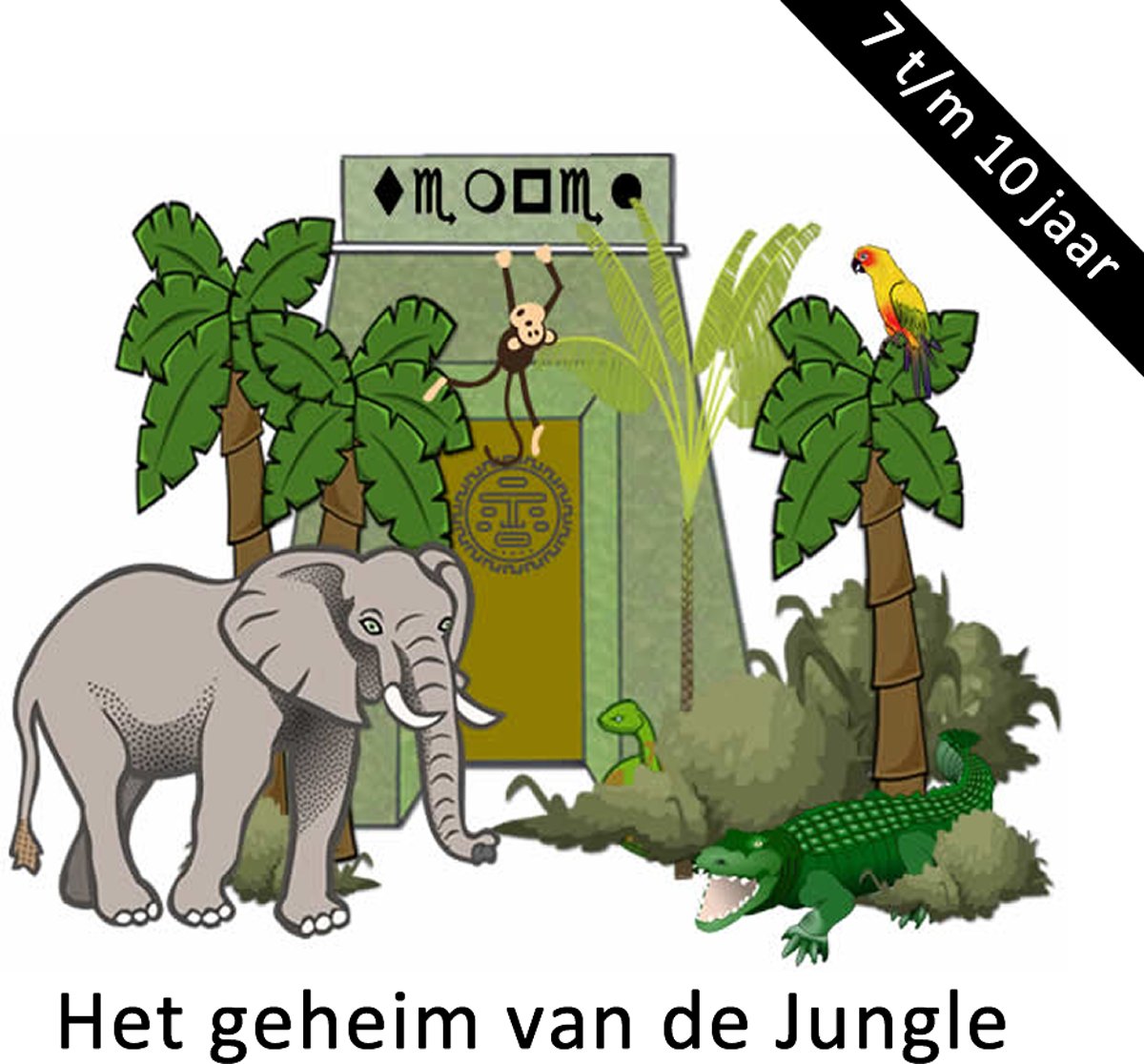 Speurtocht - Het geheim van de jungle - actiespel - 7 t/m 10 jaar - kinderfeestje - speurtochtpakket - speurpakket