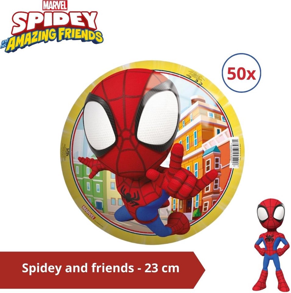 Bal - Voordeelverpakking - Spiderman en Friends - 23 cm - 50 stuks