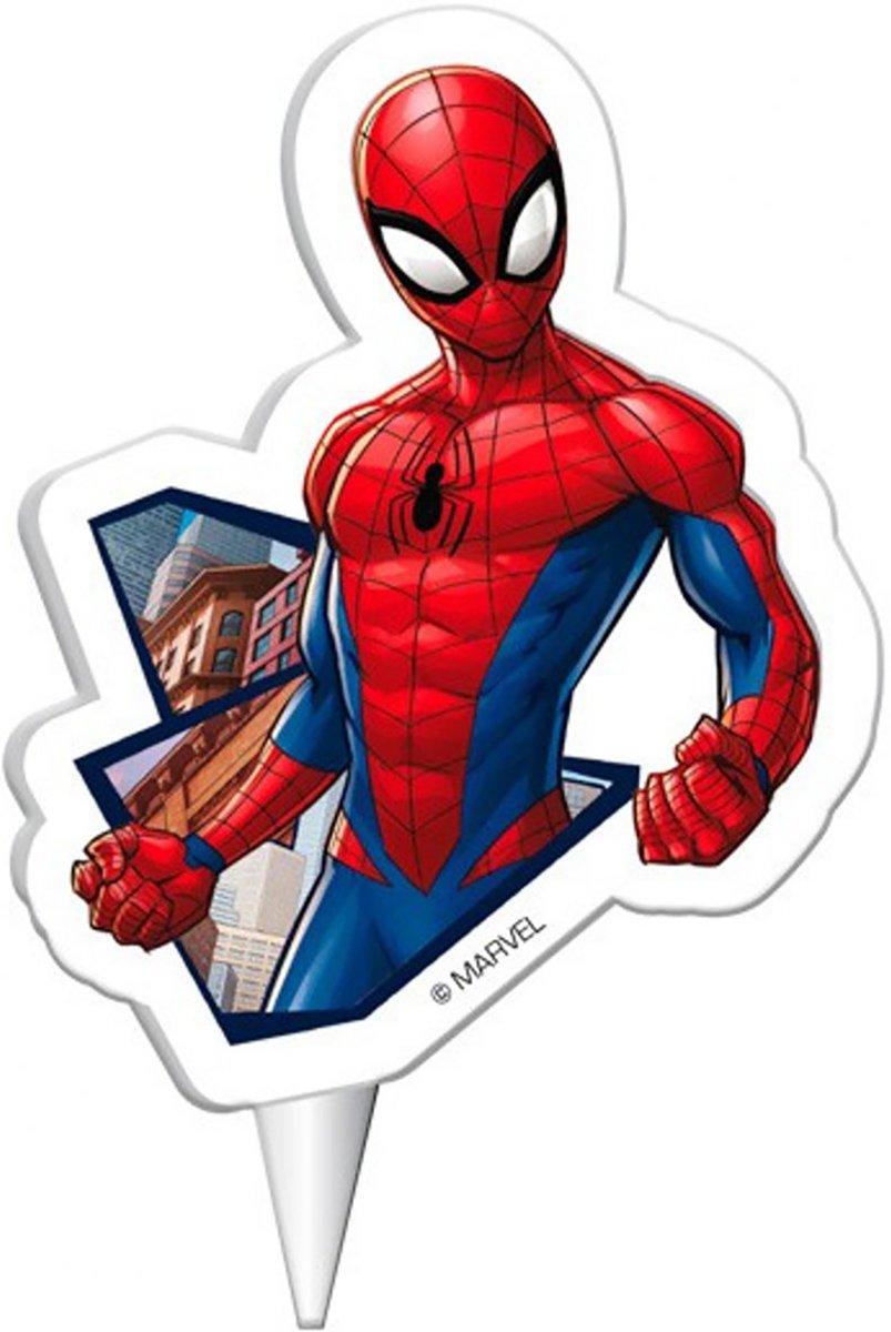 Verjaardagskaars Spiderman™ - Feestdecoratievoorwerp