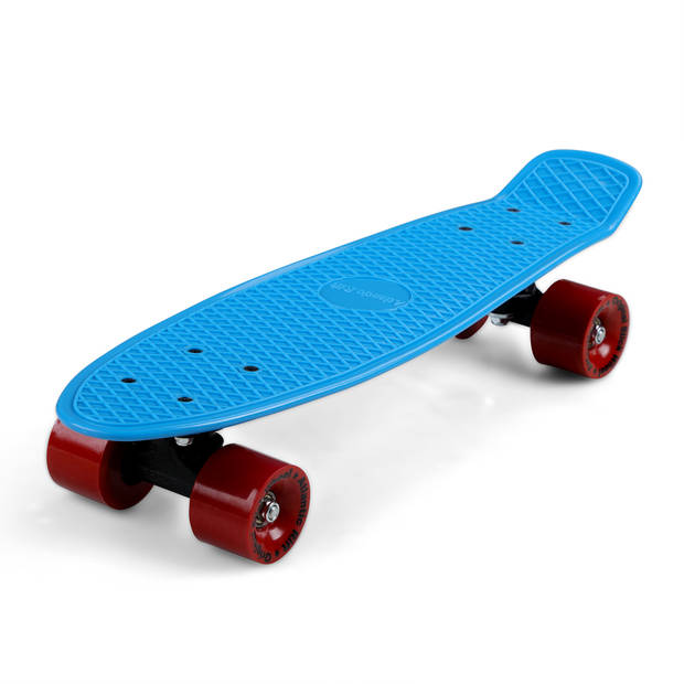 Skateboard, blauw/rood, retro, met PU-dempers