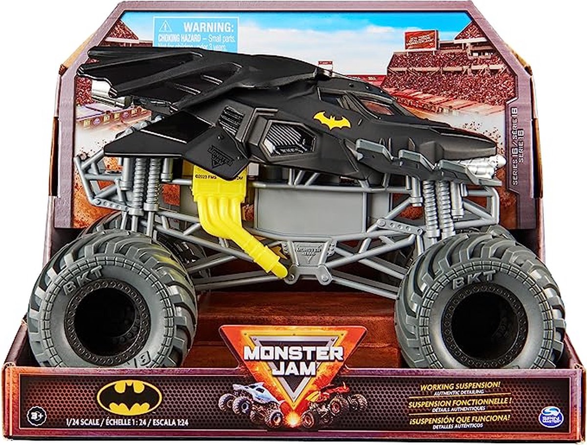 Monster Jam Officiële Batman-monstertruck, metalen verzamelvoertuig op een schaal van 1:24