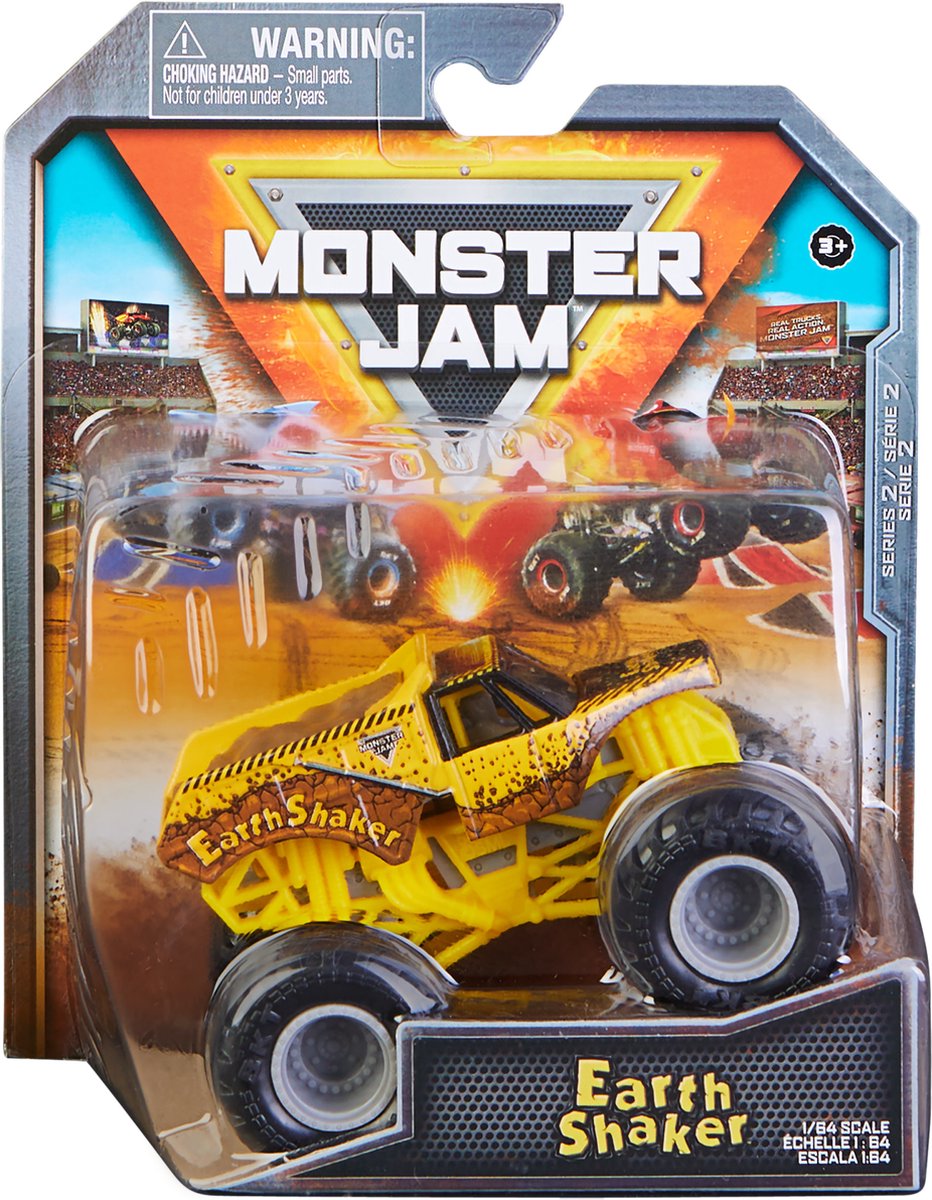 Monster Jam Officiële monstertruck, metalen voertuig, schaal 1:64, stijlen kunnen variëren