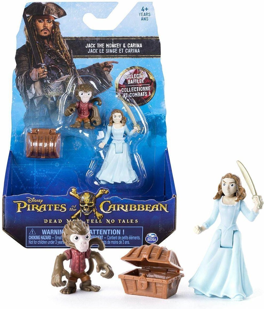 Pirates Of The Caribbean Salazars Revenge - Jack The Monkey & Carina Figure