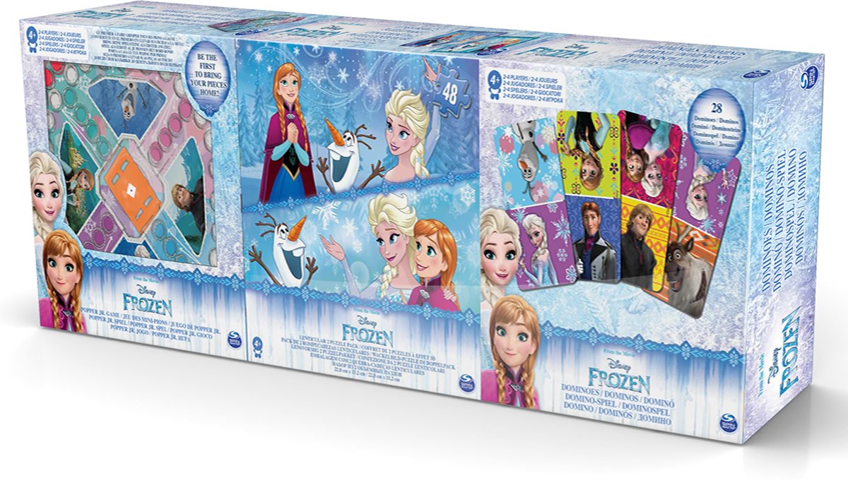 Spin Master Games Frozen - Games Bundle - Domino + Mens erger je niet + Puzzel