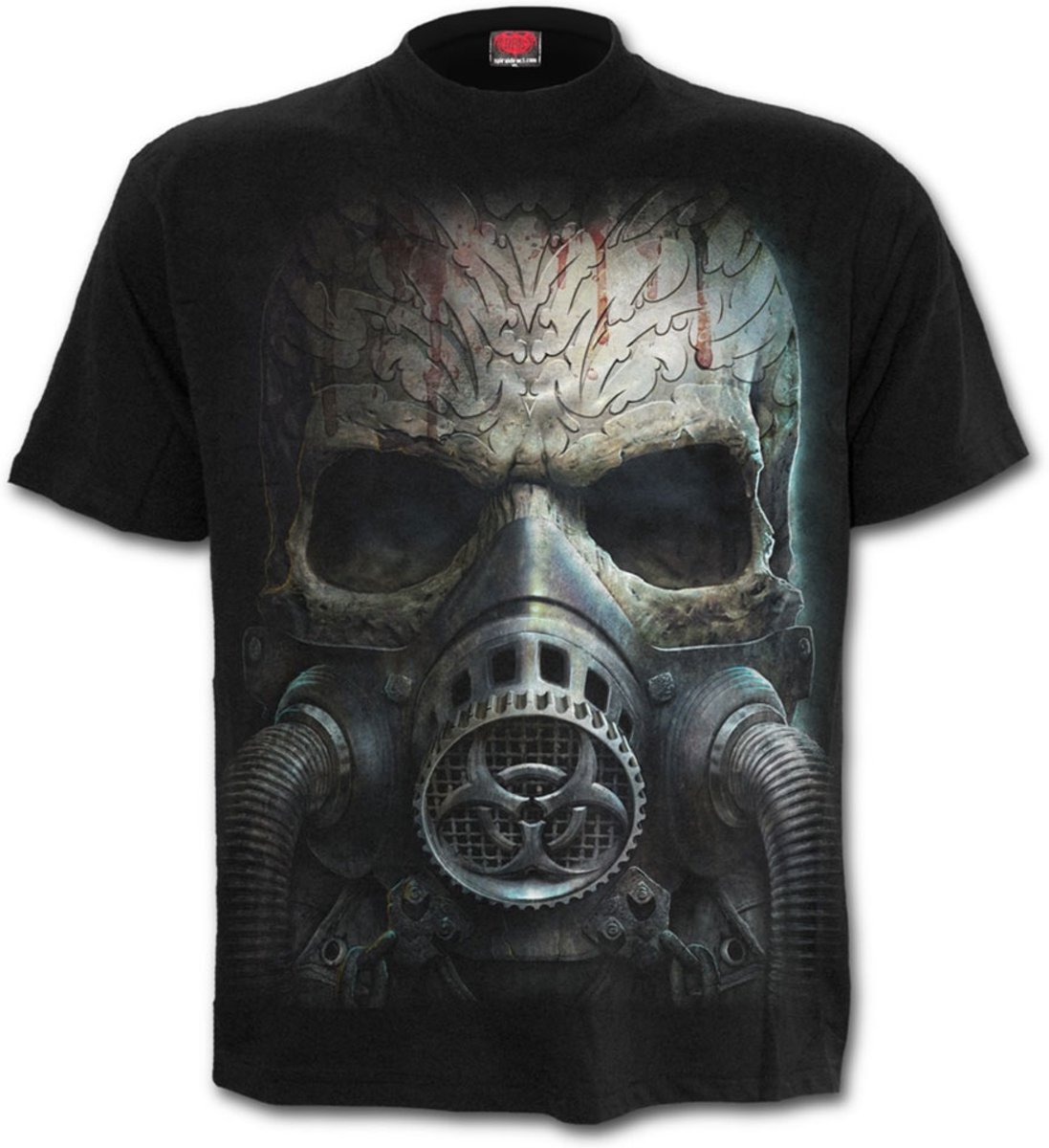 Bio-Skull, gothic metal fantasy heren unisex T-shirt zwart - M - Spiral