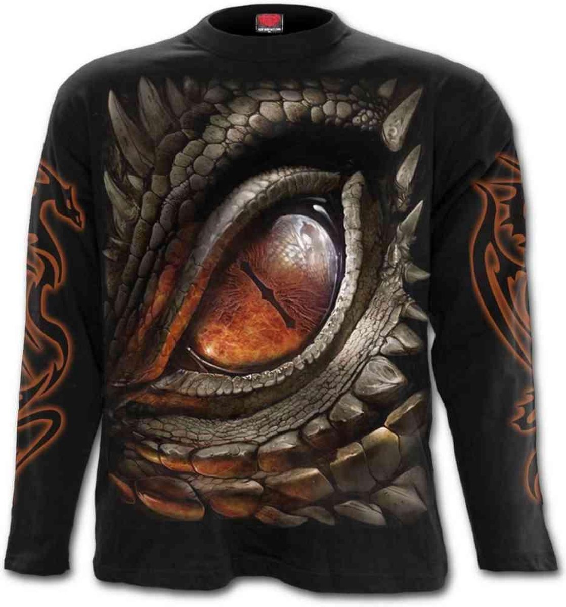 Dragon Eye - Heren shirt met lange mouwen zwart - M - Spiral Direct