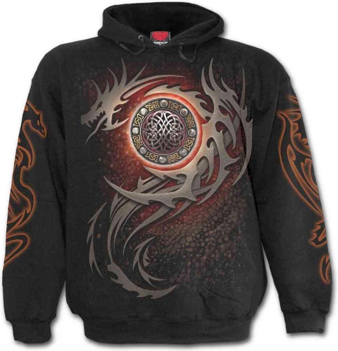 Dragon Eye - Unisex trui met capuchon zwart - L - Spiral Direct