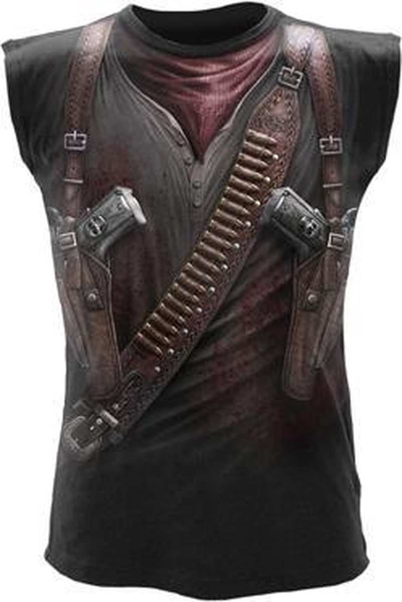 Holster Wrap, gothic fantasy metal mouwloos heren shirt zwart - XL - Spiral