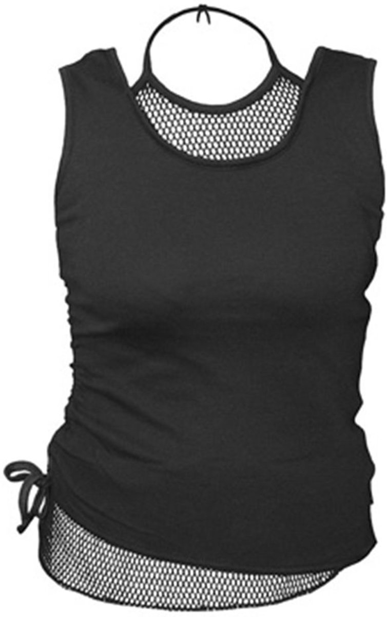 Mesh, gothic fantasy metal top zwart - M - Spiral