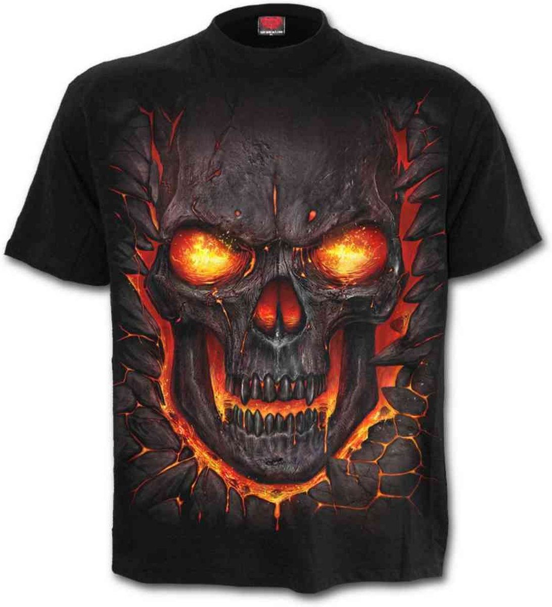 SKULL LAVA - T-shirt zwart - M