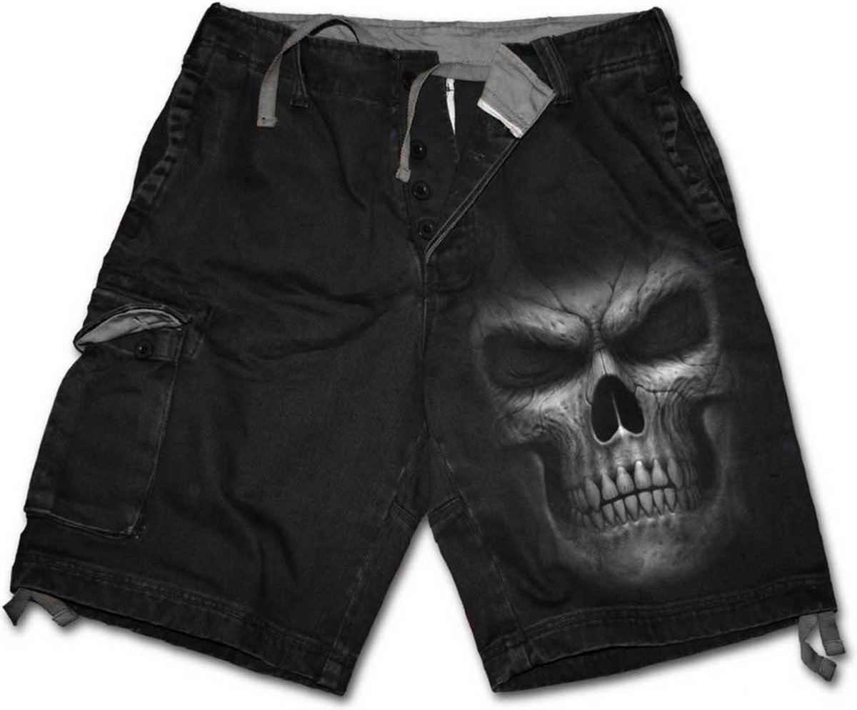 Shadow Master, gothic metal fantasy schedel vintage cargo shorts korte broek zwart - XXL - Spiral