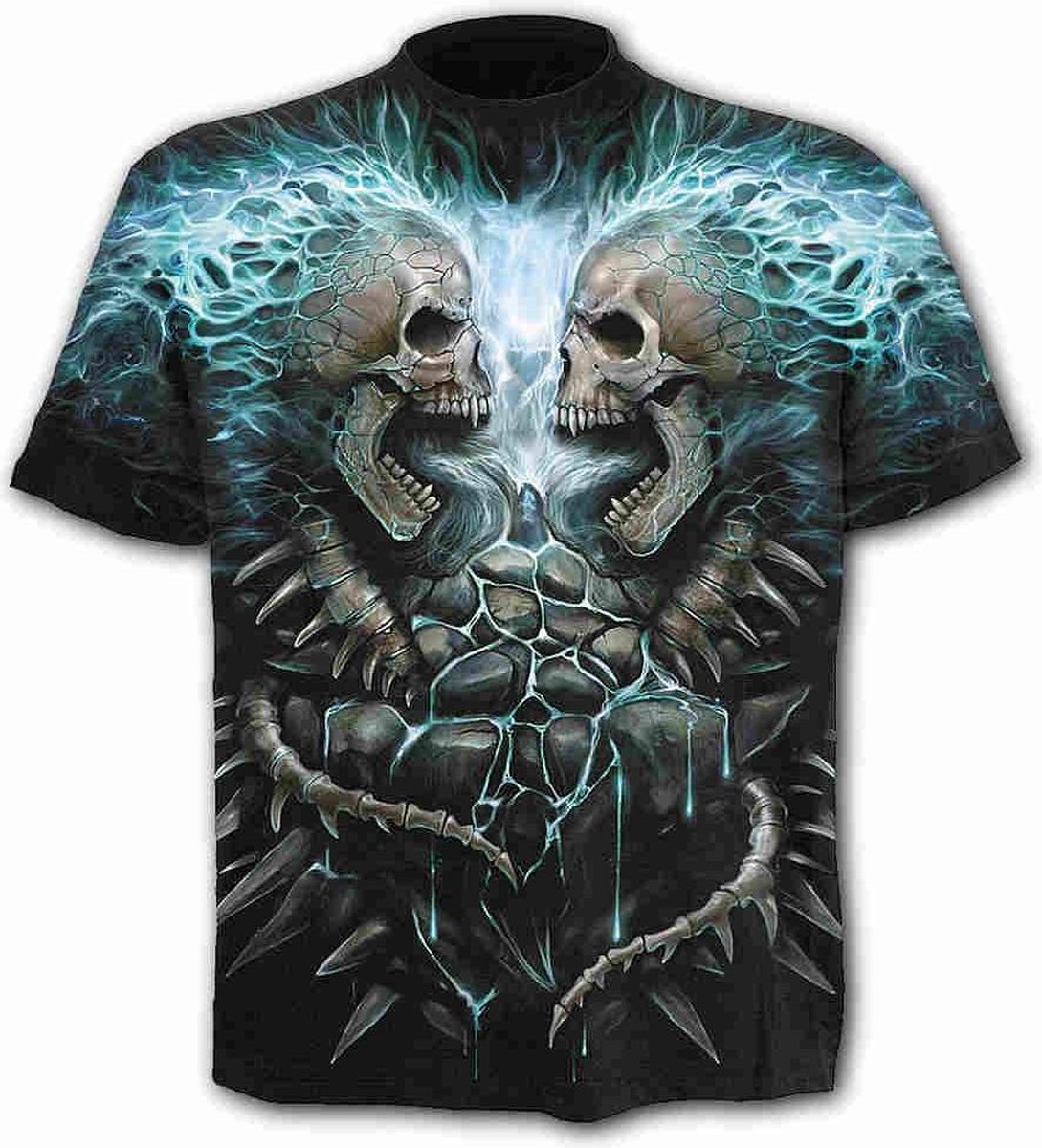 Spiral Direct Heren Tshirt -L- FLAMING SPINE Zwart