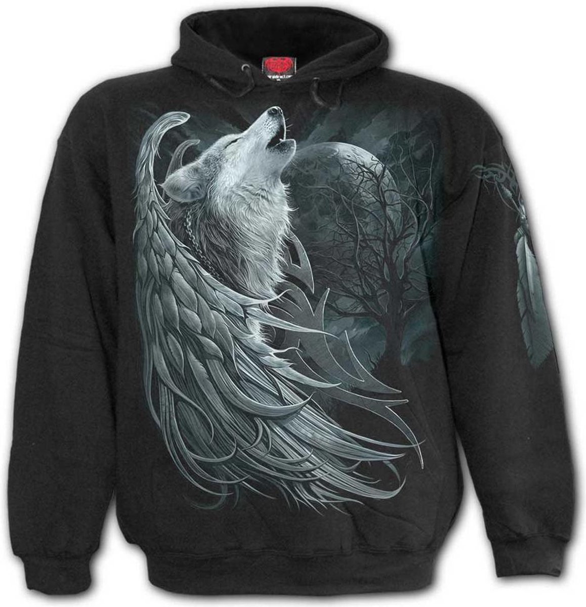 Spiral Direct Hoodie/trui -M- WOLF SPIRIT Zwart