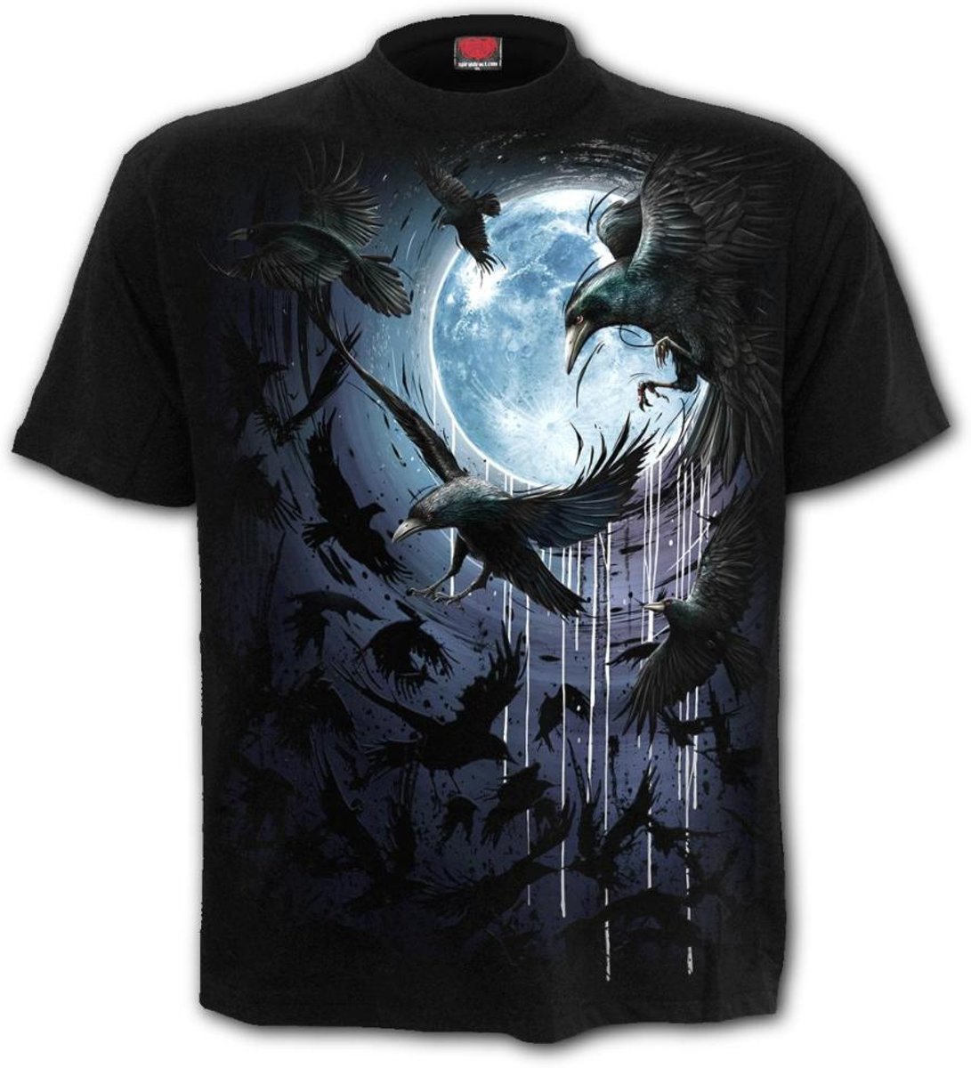 Spiral Direct Unisex Tshirt -2XL- CROW MOON Zwart