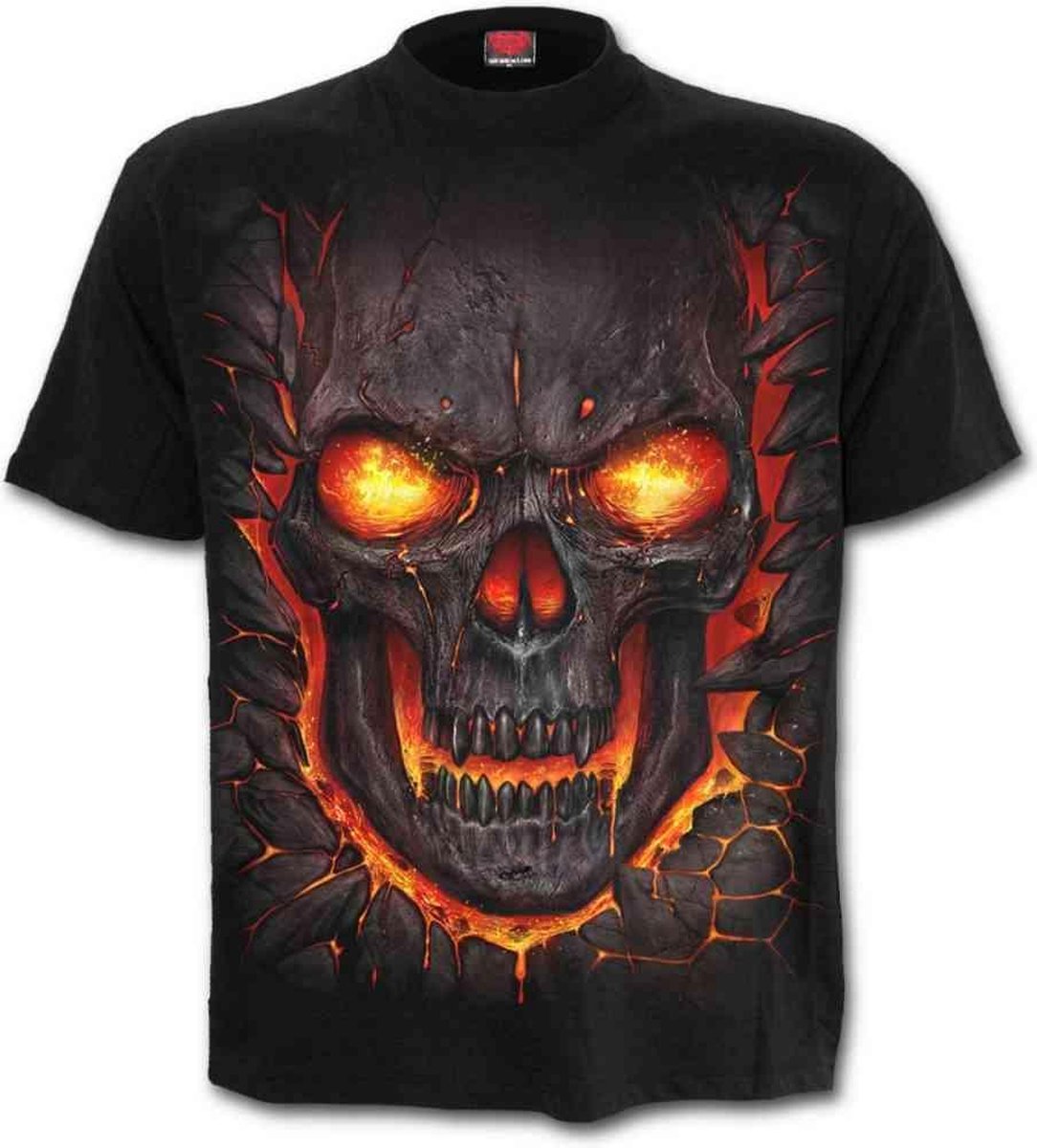 Spiral Heren Tshirt -2XL- SKULL LAVA Zwart