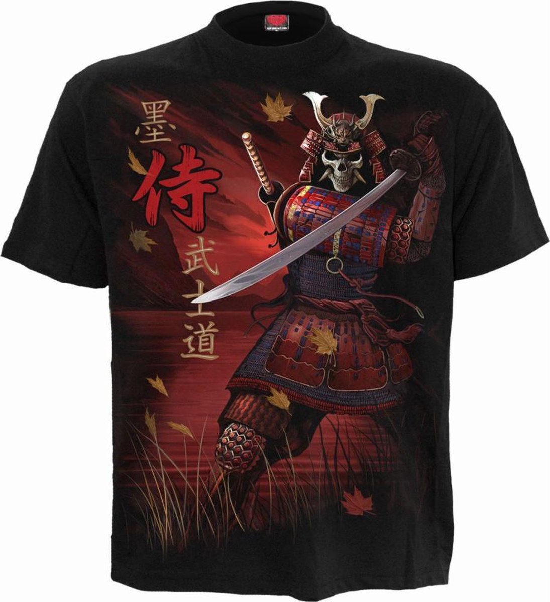 Spiral Heren Tshirt -3XL- SAMURAI Zwart