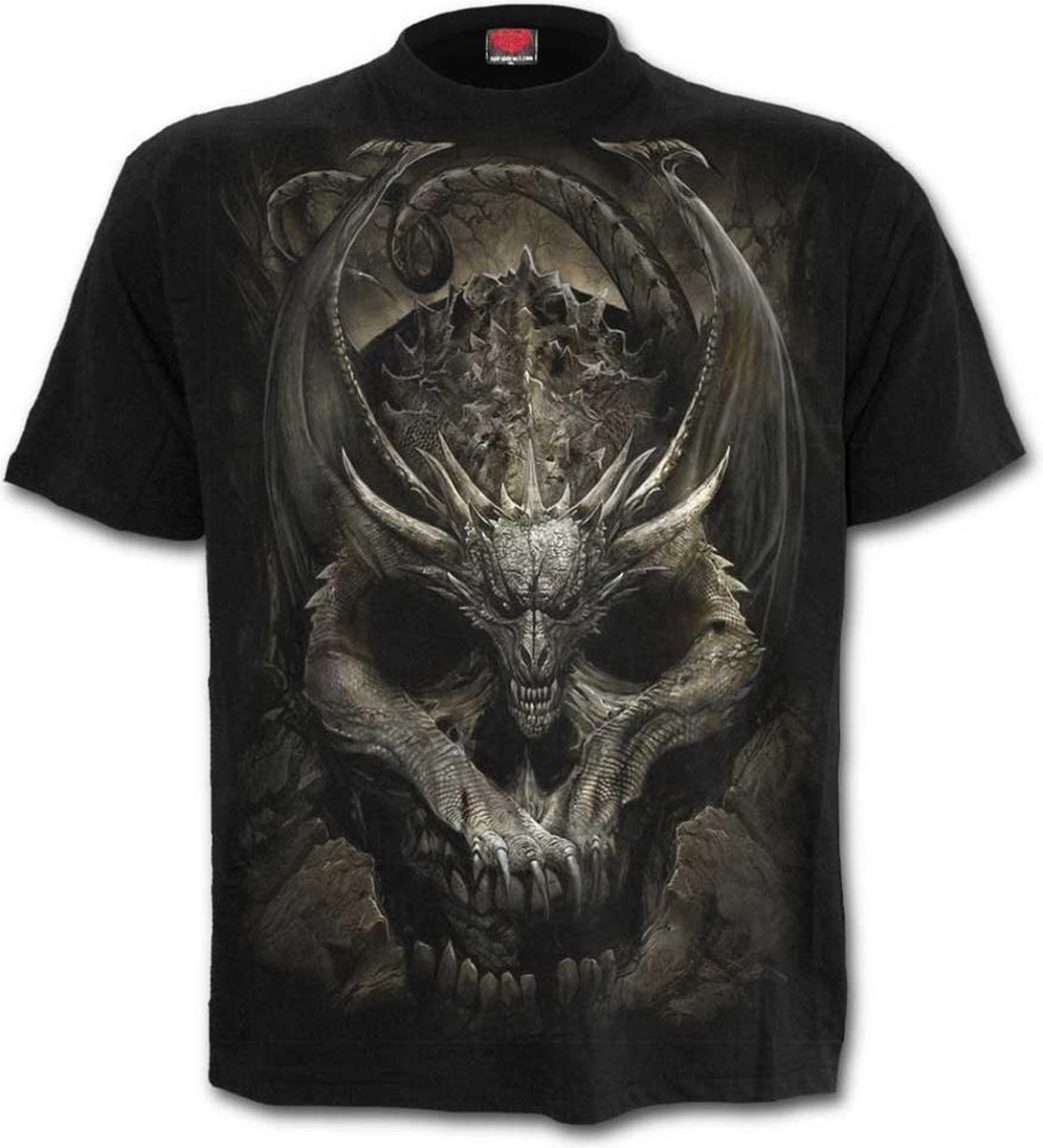 Spiral Heren Tshirt -L- DRACO SKULL Zwart