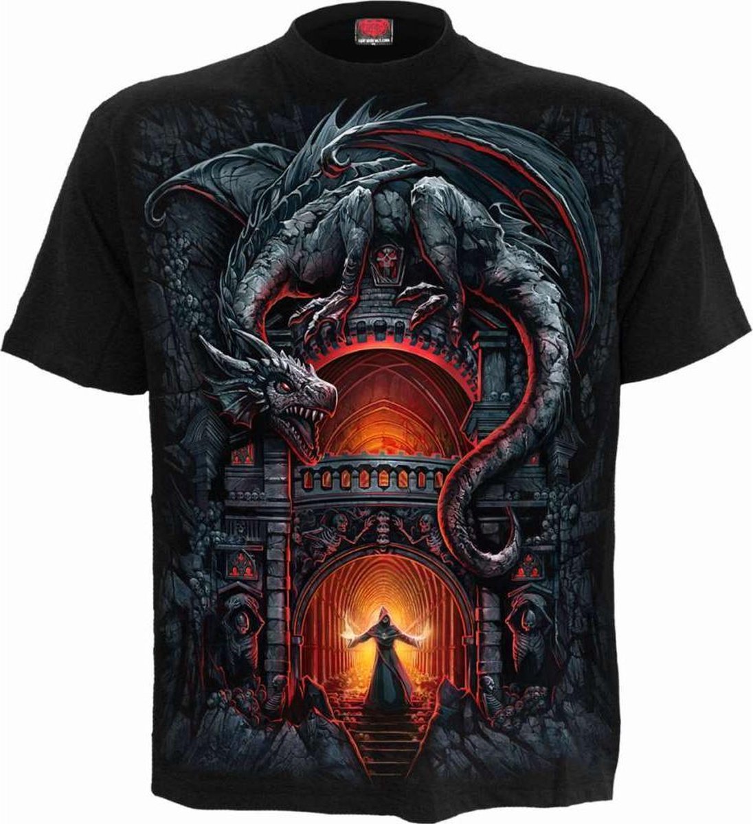 Spiral Heren Tshirt -M- DRAGONS LAIR Zwart