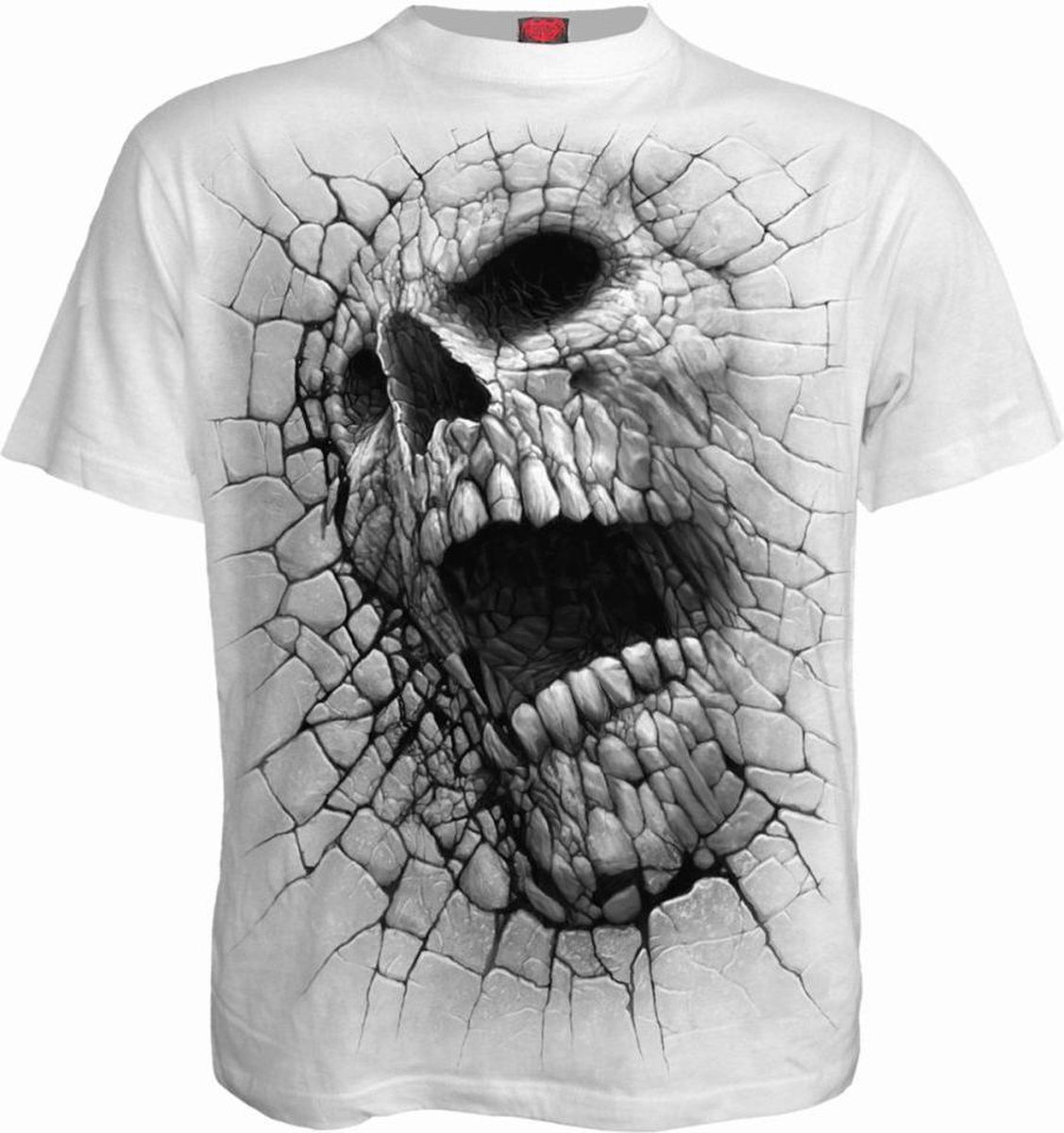 Spiral Heren Tshirt -S- CRACKING UP Wit