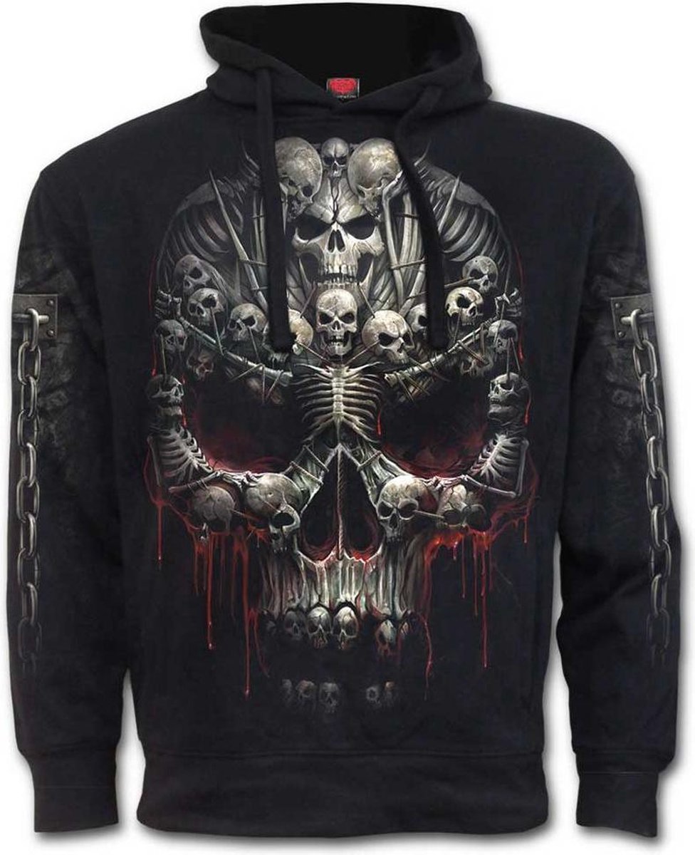 Spiral Hoodie/trui -L- DEATH BONES Zwart