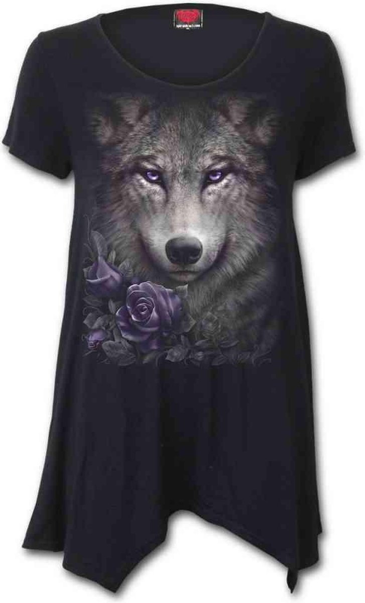 Spiral Lange top -L- WOLF ROSES Zwart