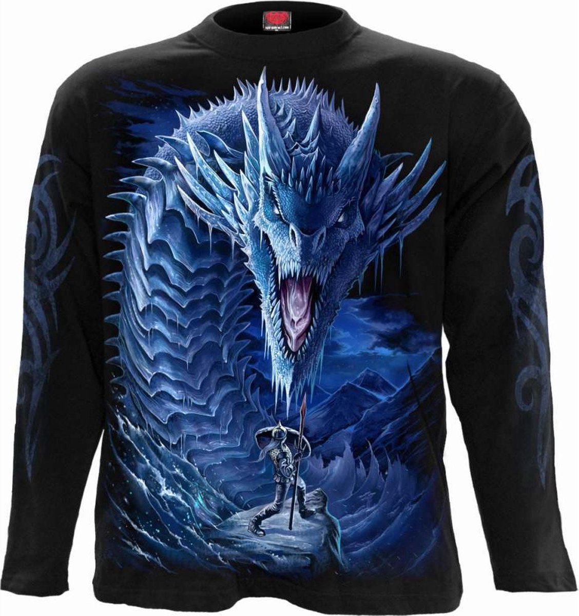 Spiral Longsleeve shirt -M- ICE DRAGON Zwart