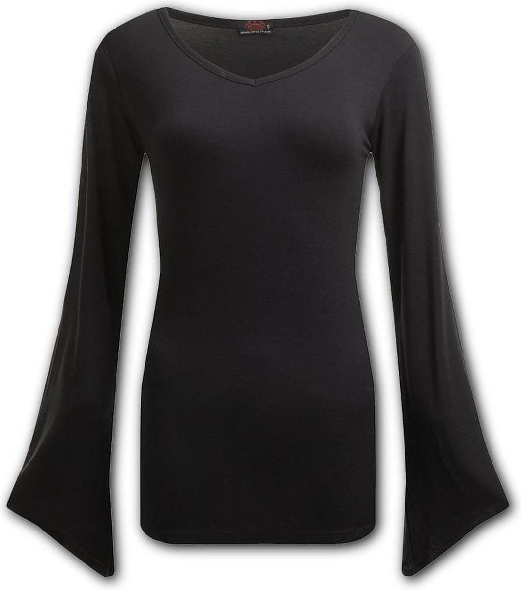 Spiral Longsleeve top -S- GOTHIC ELEGANCE Zwart