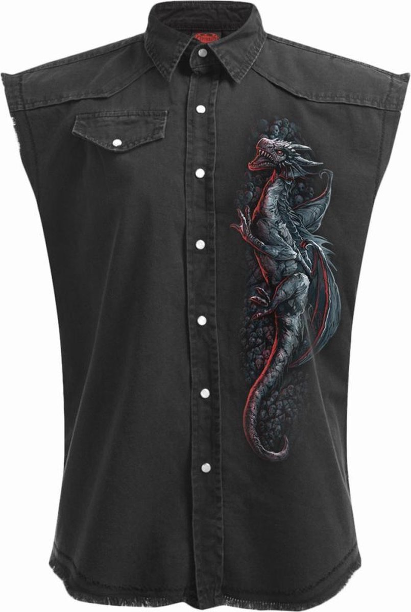 Spiral Mouwloos werkshirt -L- DRAGONS LAIR Zwart