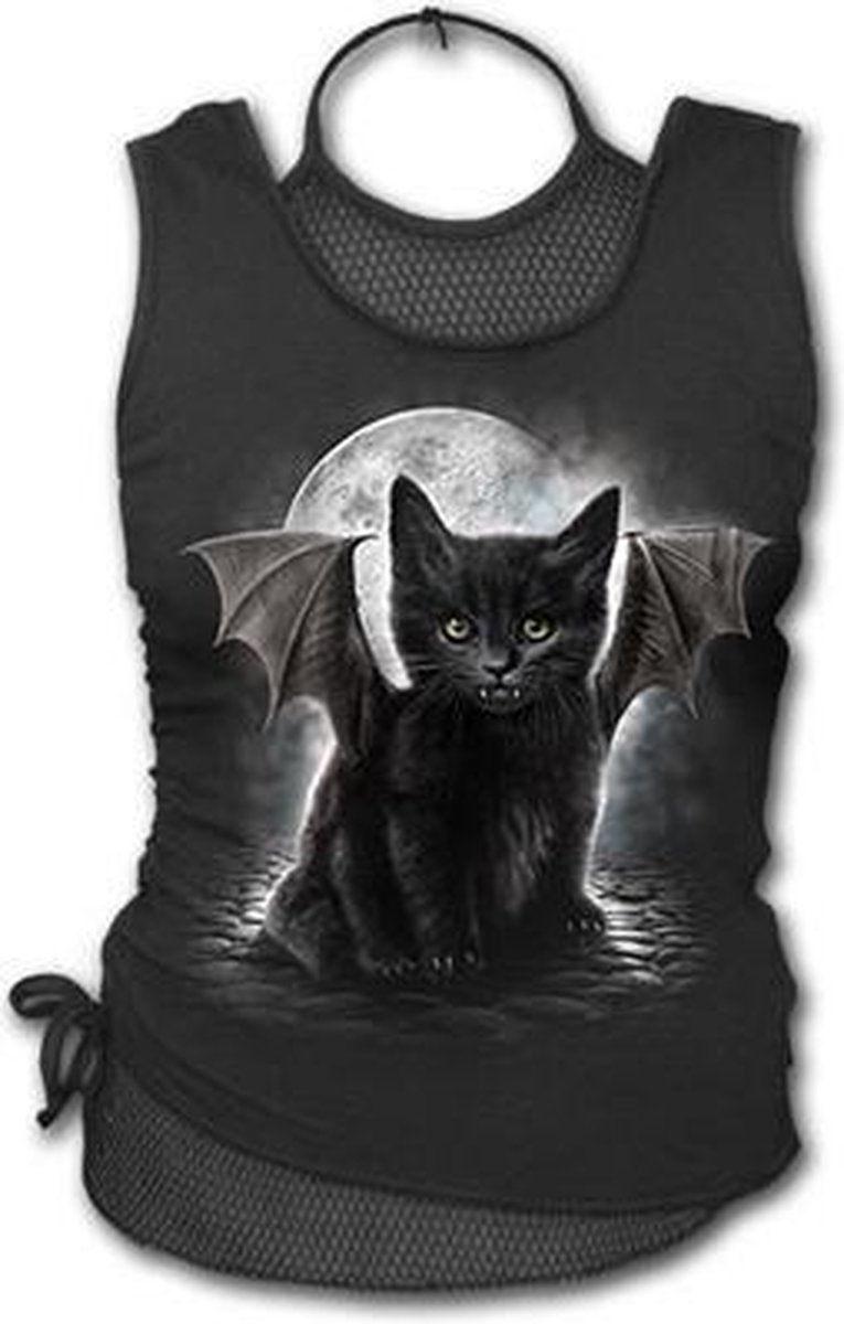 Spiral Mouwloze top -L- BAT CAT Zwart