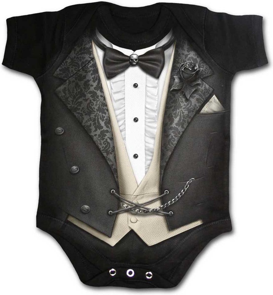 Spiral Romper baby -M- TUXED Zwart