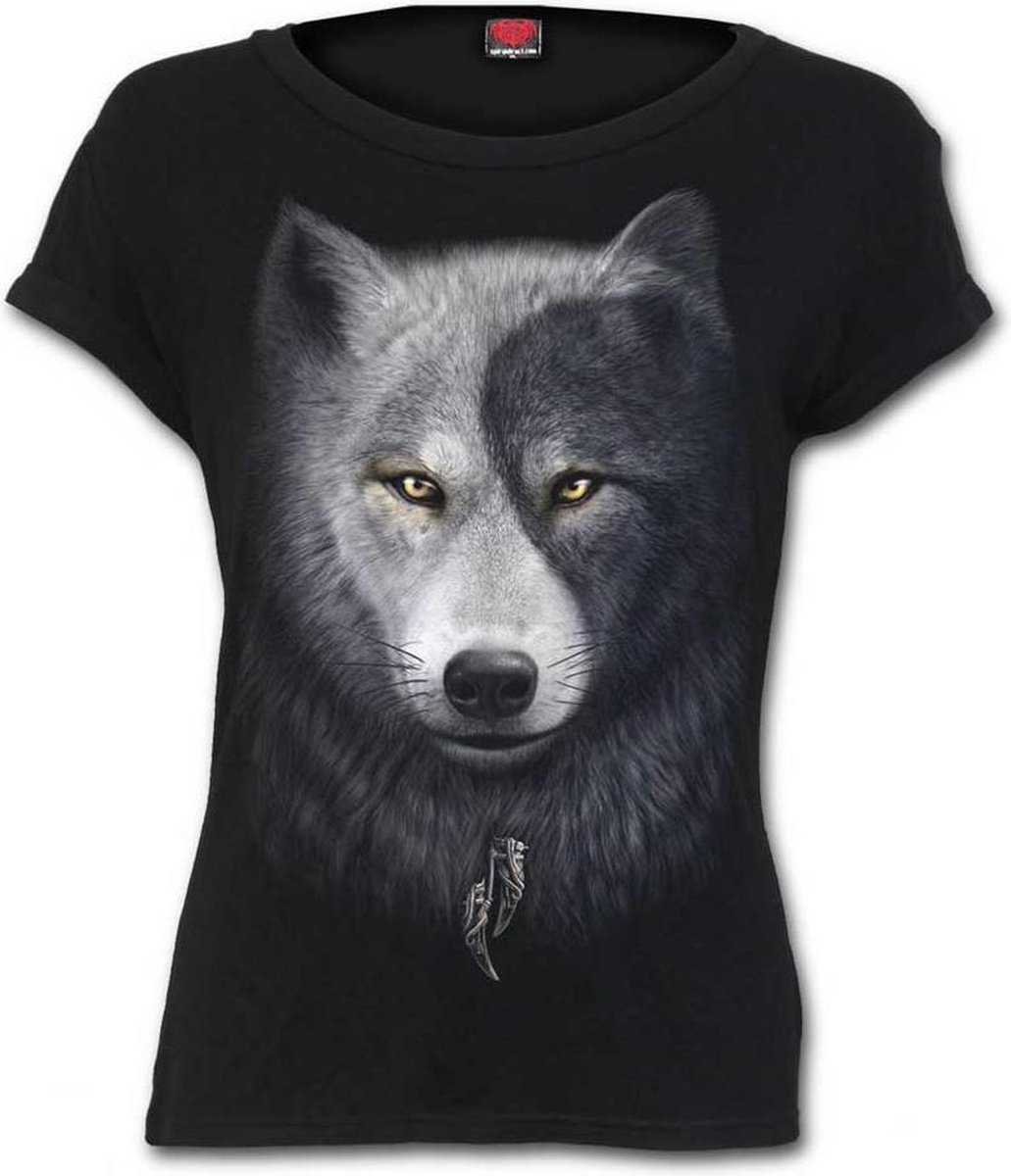 Spiral Top -L- WOLF CHI Zwart