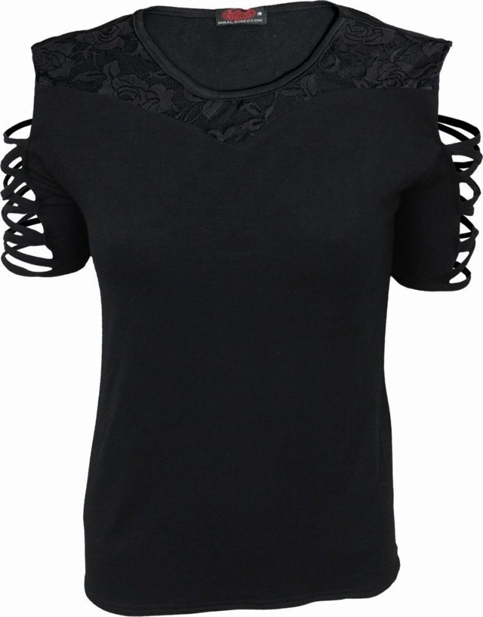 Spiral Top -XL- GOTHIC ELEGANCE Zwart